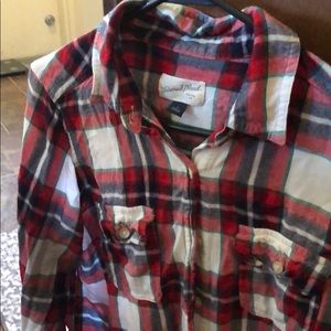 Plaid button up shirt. NWOT.